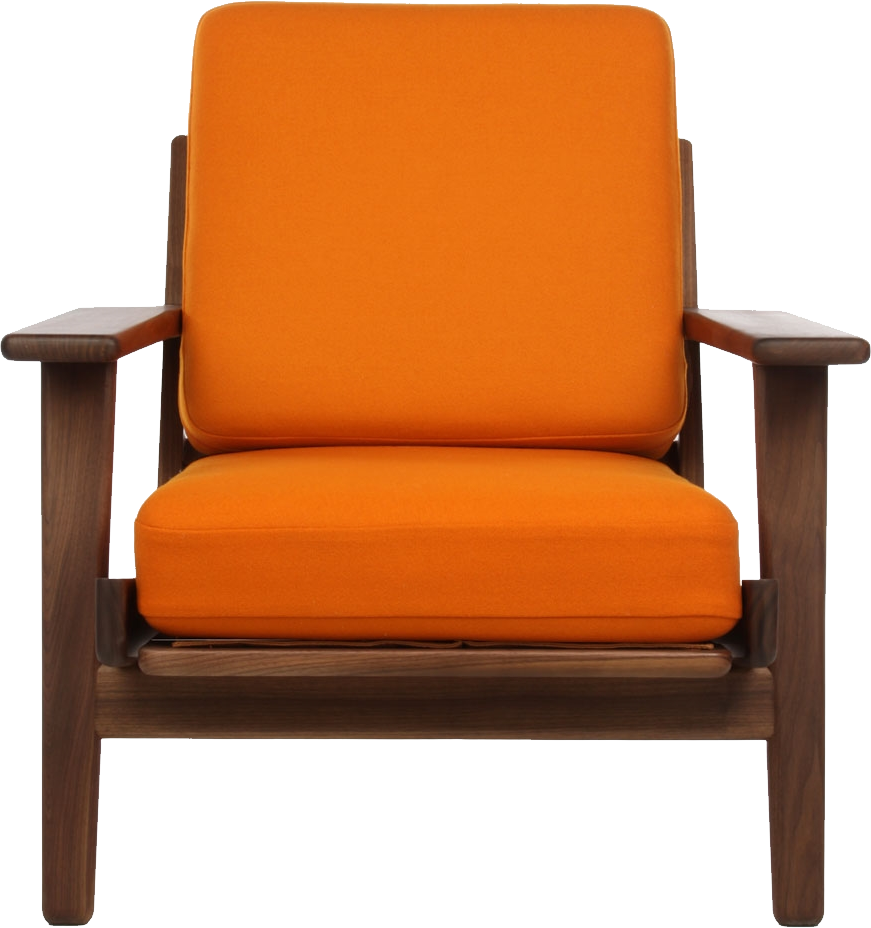Orange armchair PNG image