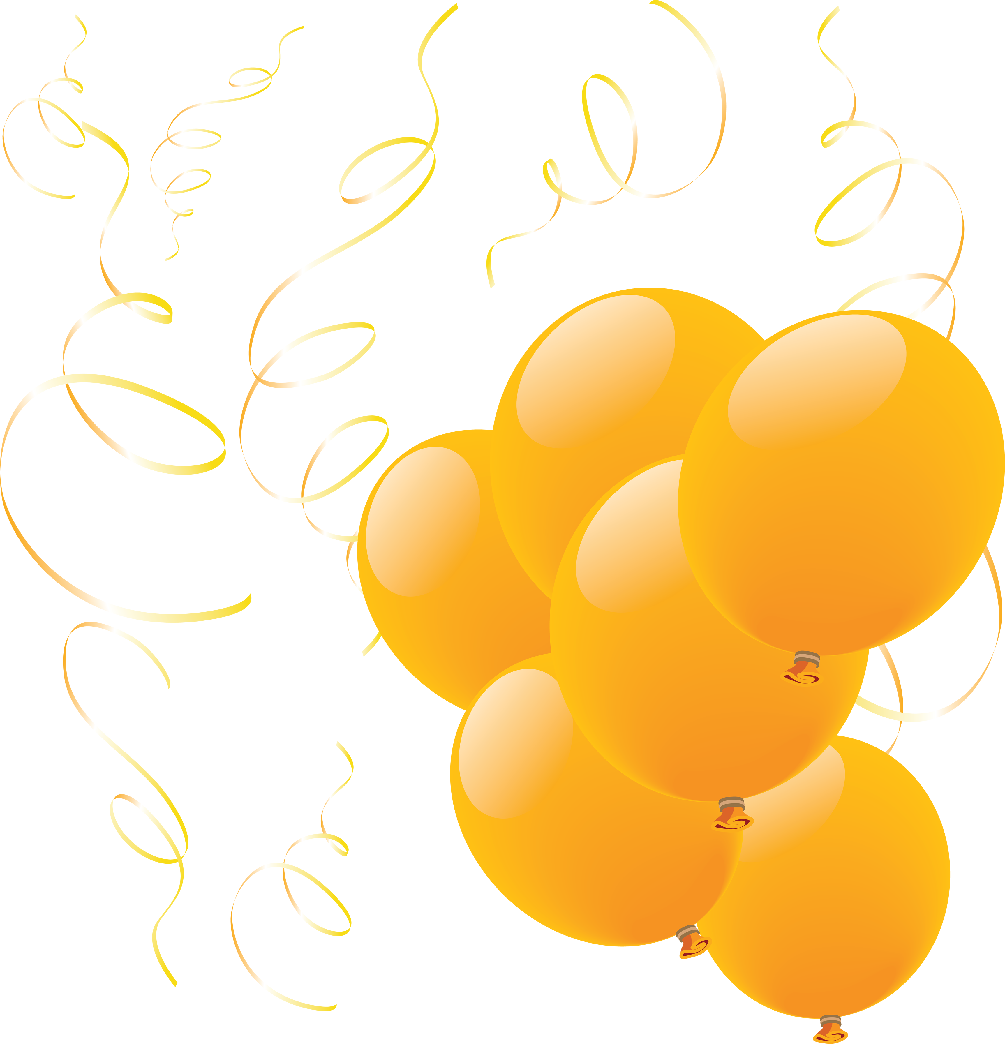 Yellow balloons PNG image