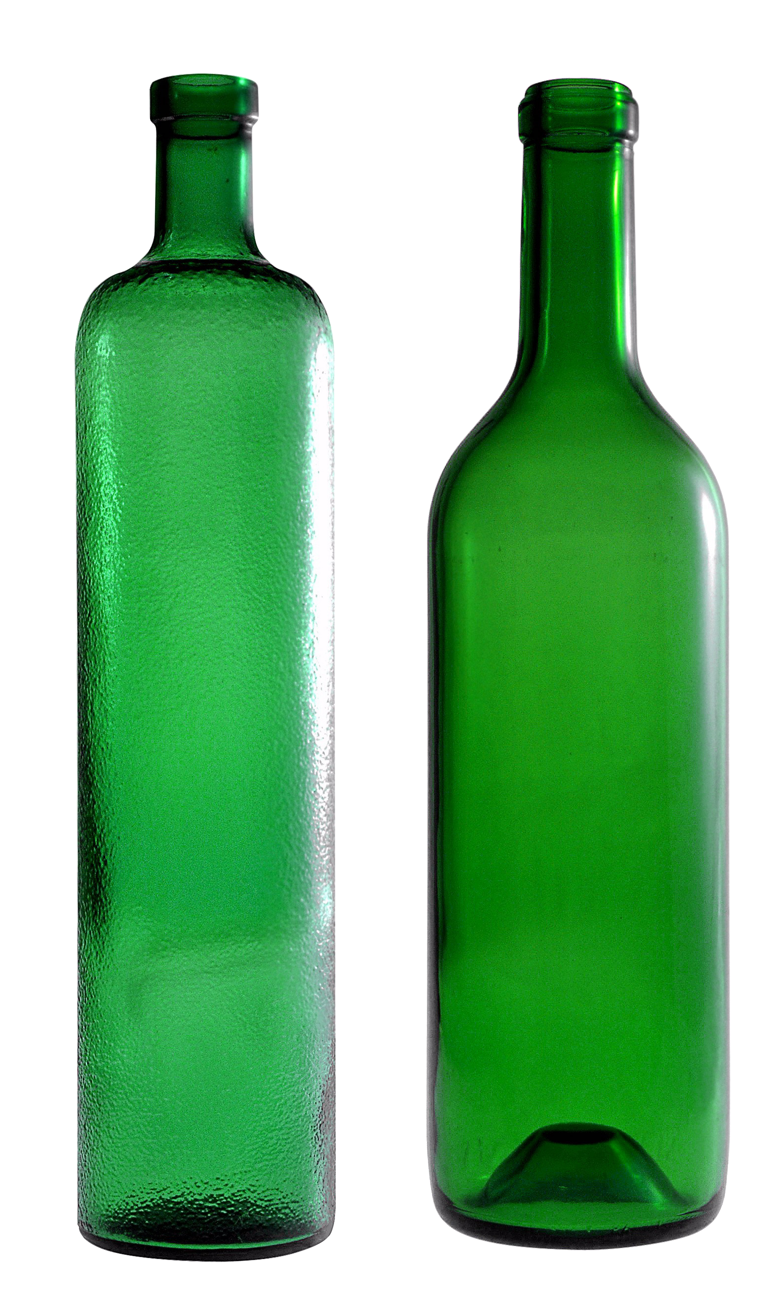 empty green glass bottle PNG image
