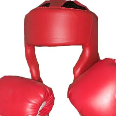 Boxing gloves and helmet PNG image