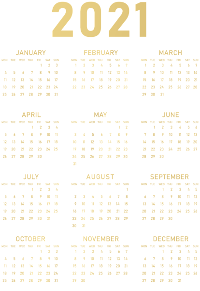Календарь 2021 года PNG