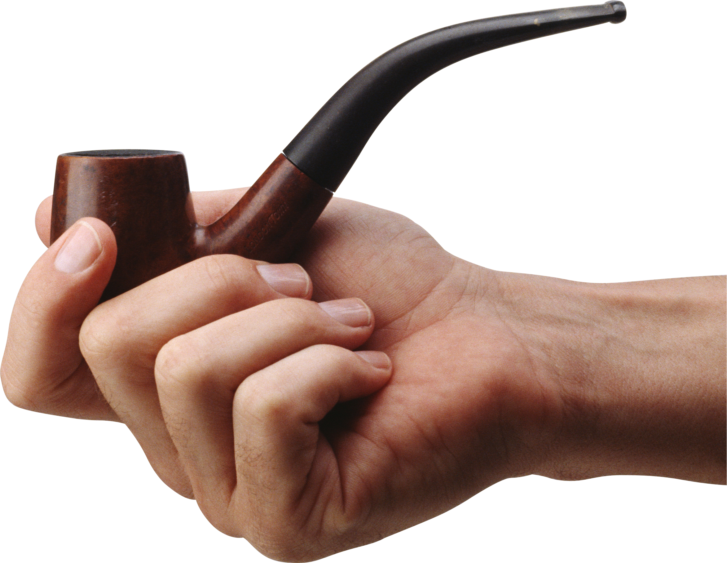 Pipa de fumar en la mano imagen PNG