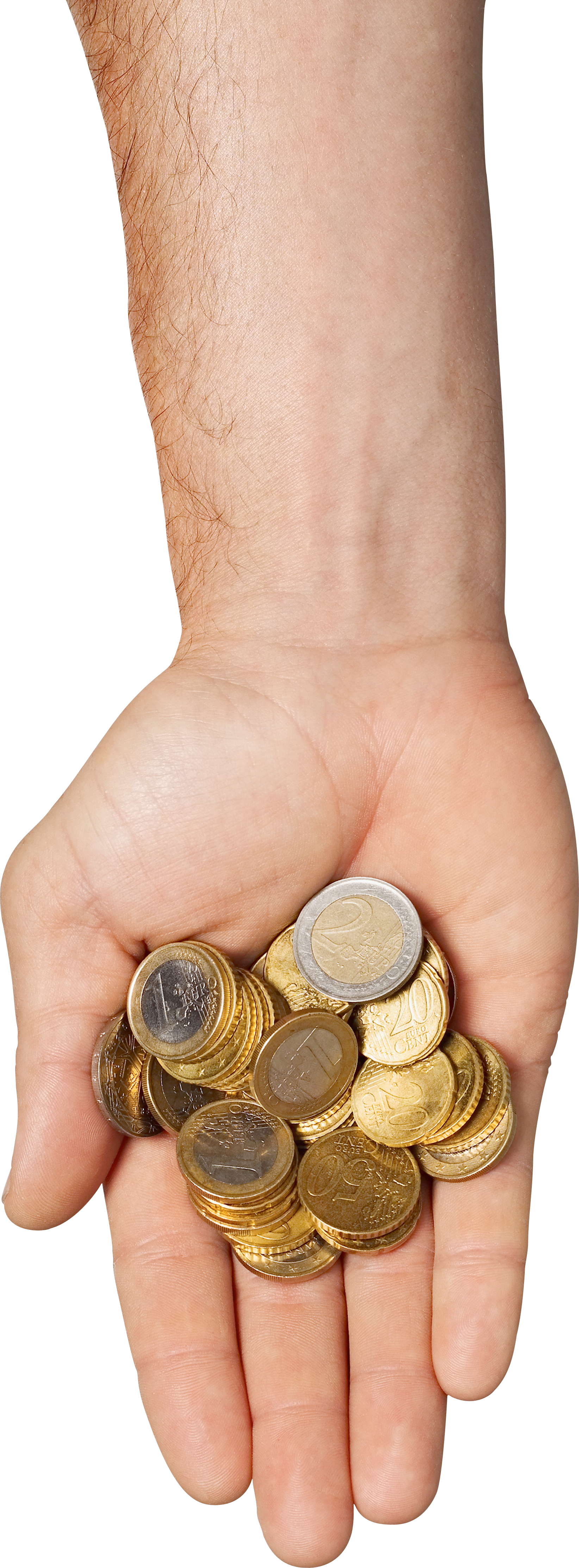 Coins in hand PNG image