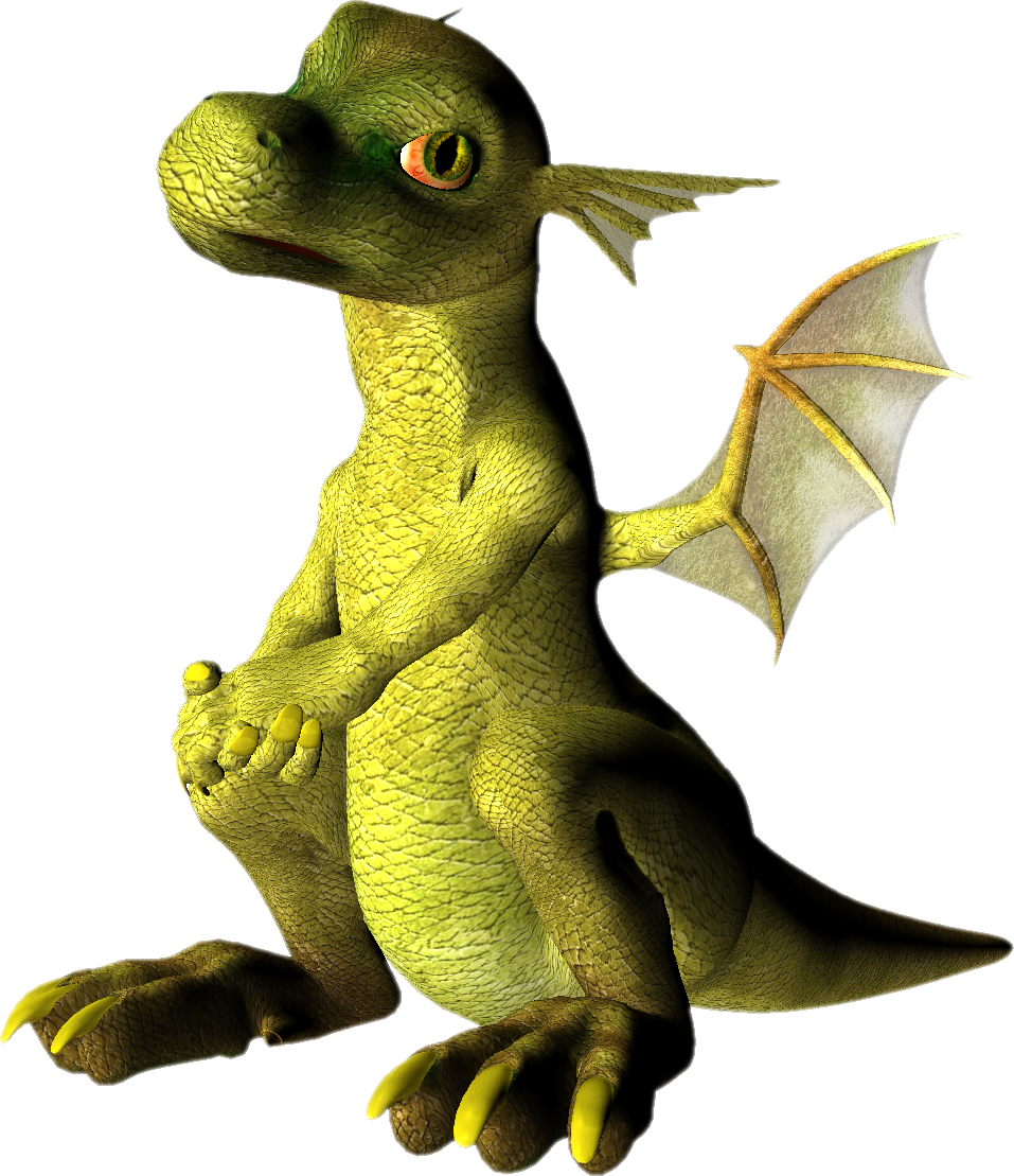 Green dragon PNG images, free drago picture