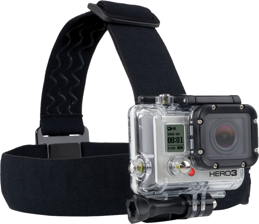 GoPro camera with head strap PNG