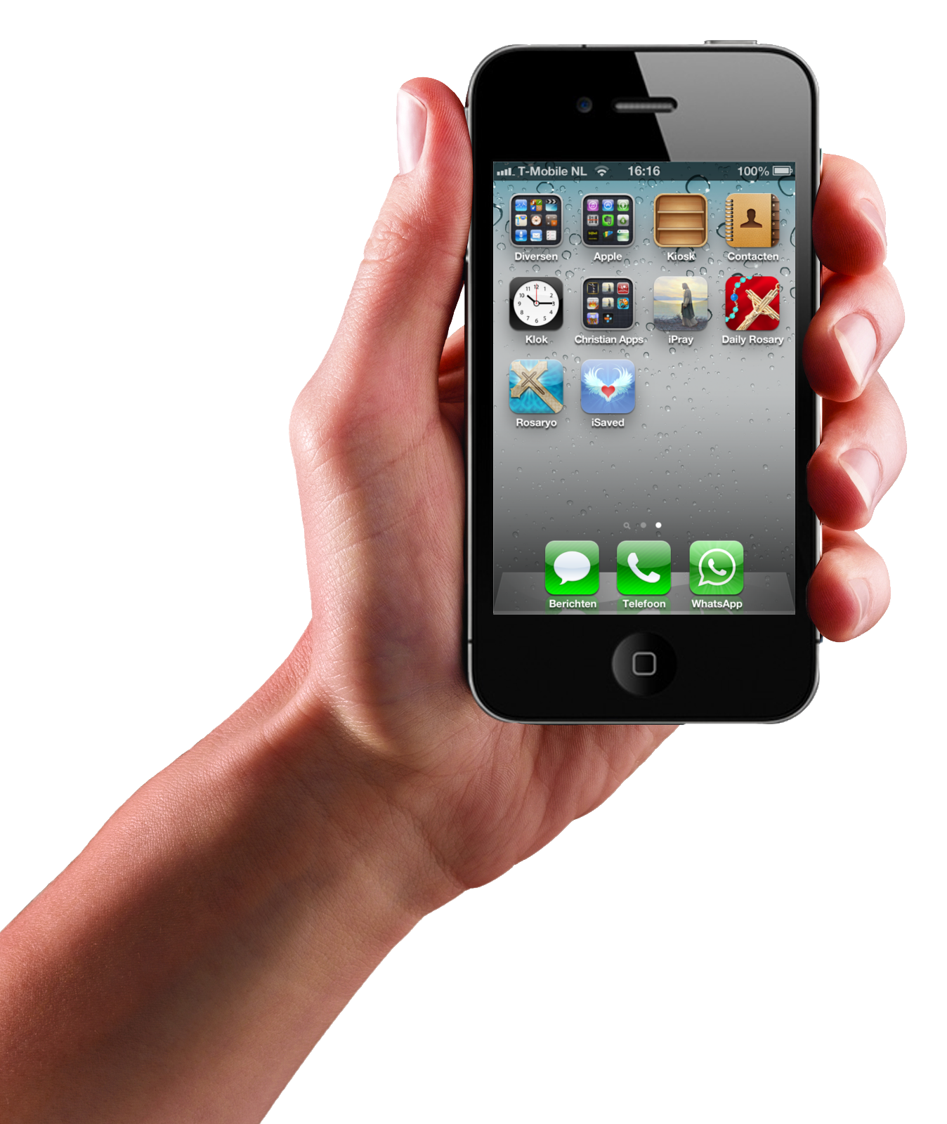 Iphone in hand transparent PNG image