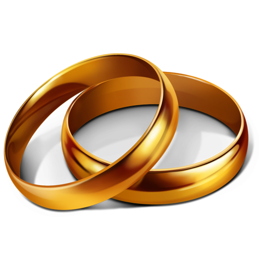 Wedding golden rings PNG image