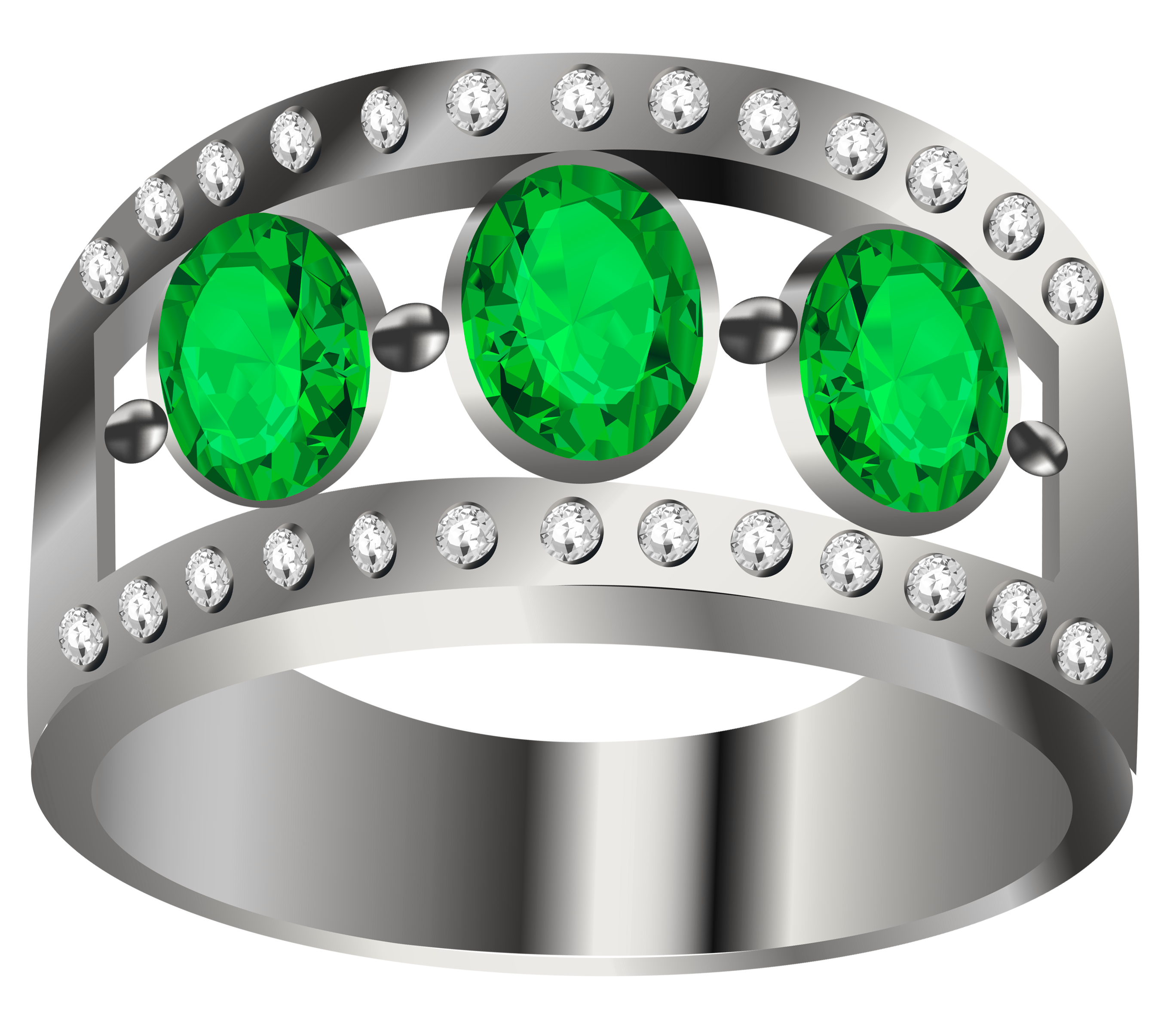 Silver Ring With Diamonds Png