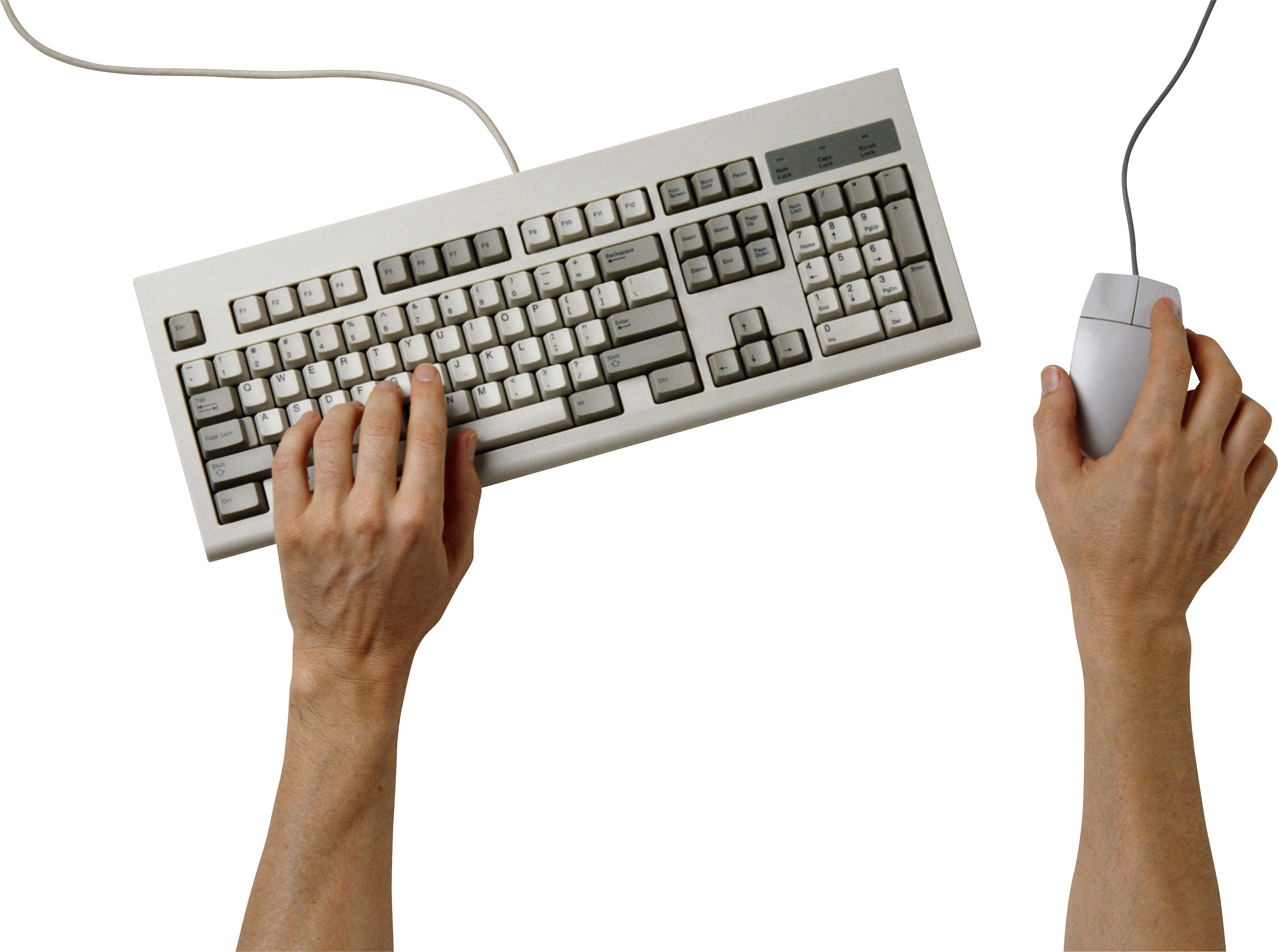 Hands on keyboard PNG image