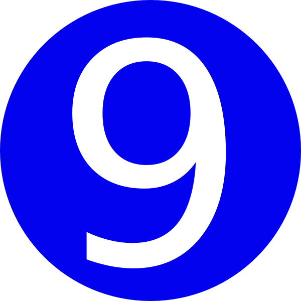 Nueve, Número 9 PNG