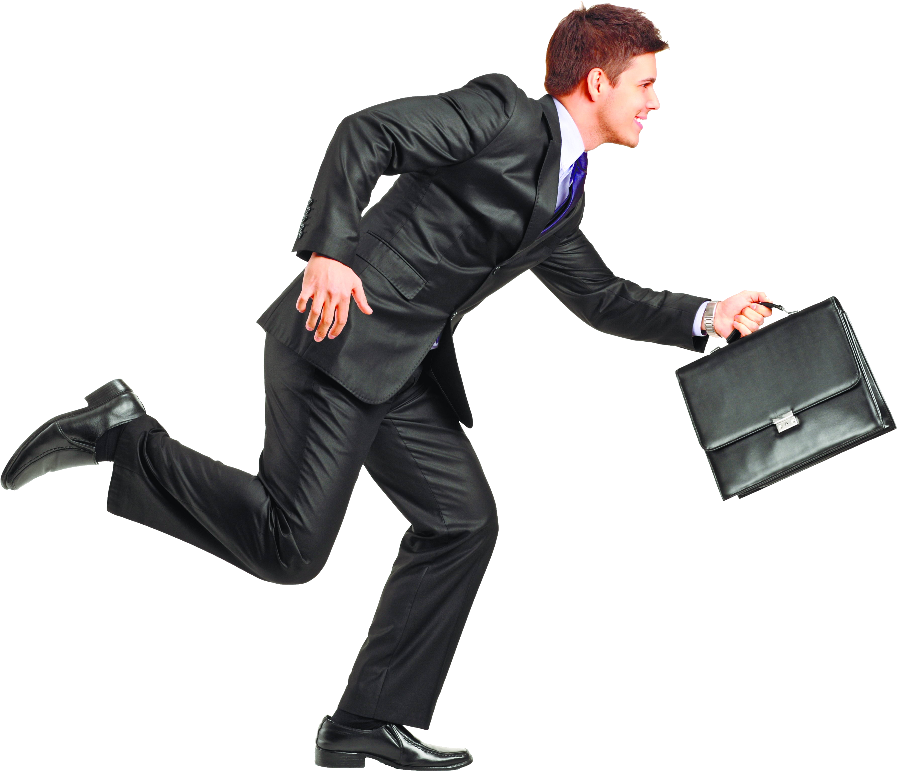 Running businessman PNG image