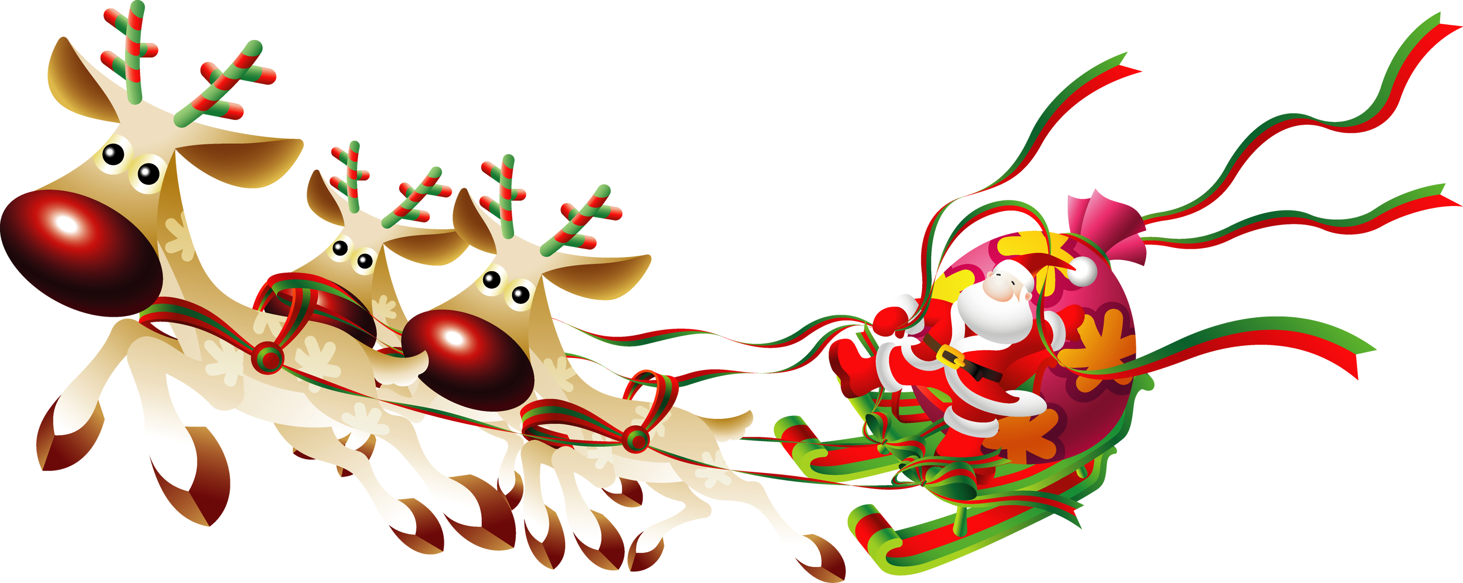 Santa sleigh PNG image free Download 