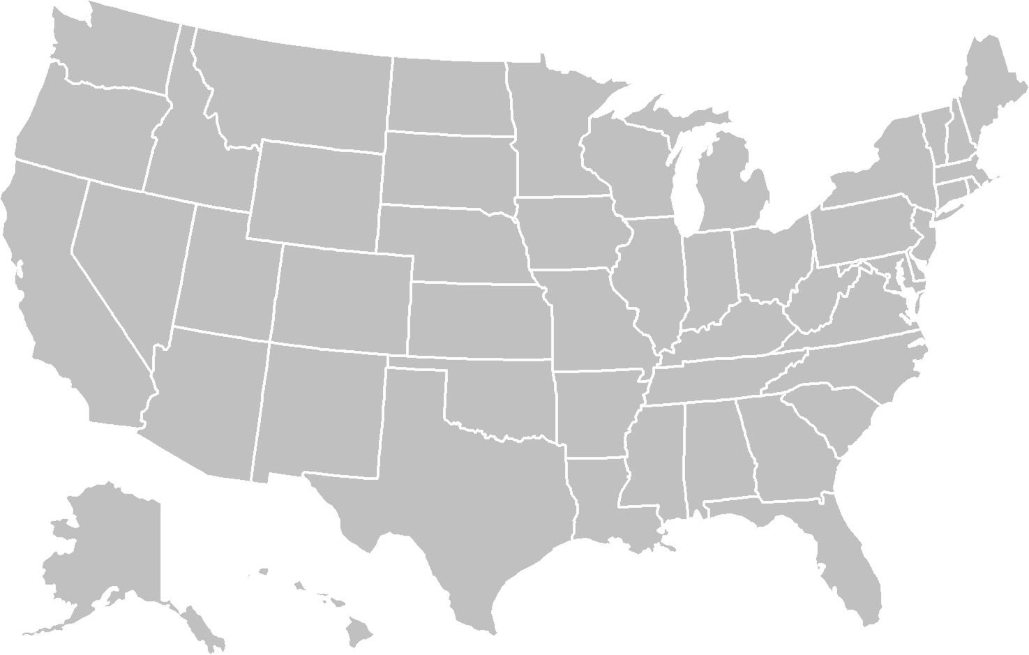 Mapa de estados unidos PNG