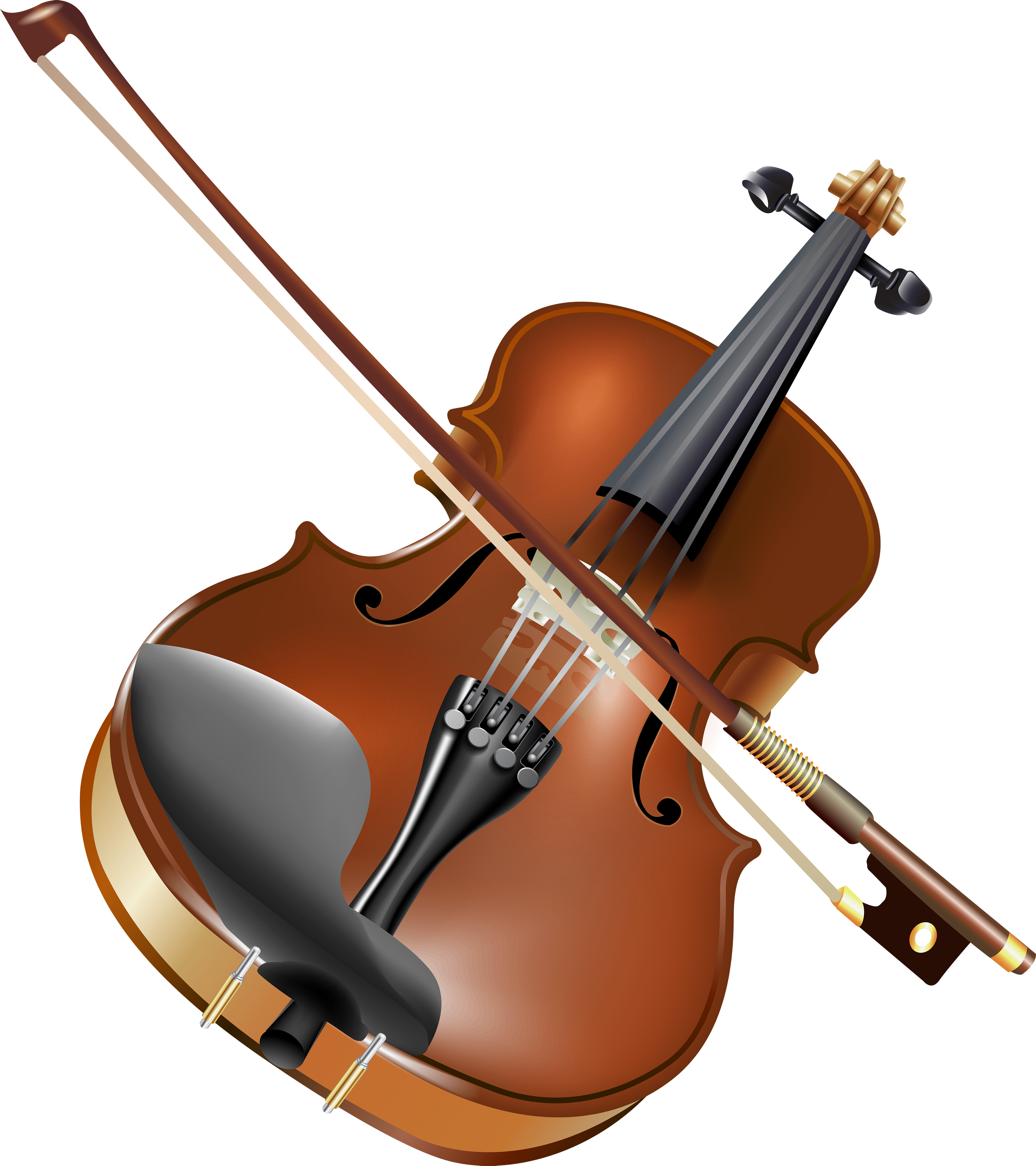 Violin and bow PNG