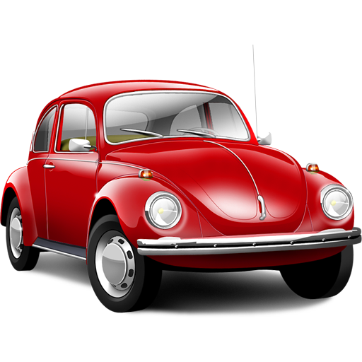 Red old Volkswagen Beetle PNG car image