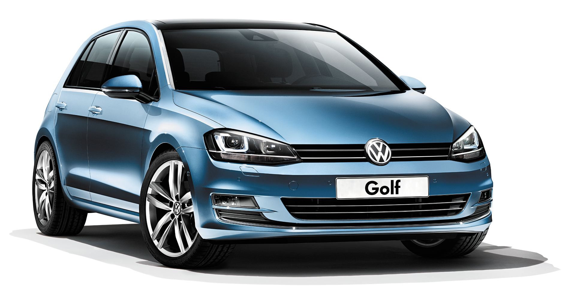 blue Volkswagen Golf PNG car image