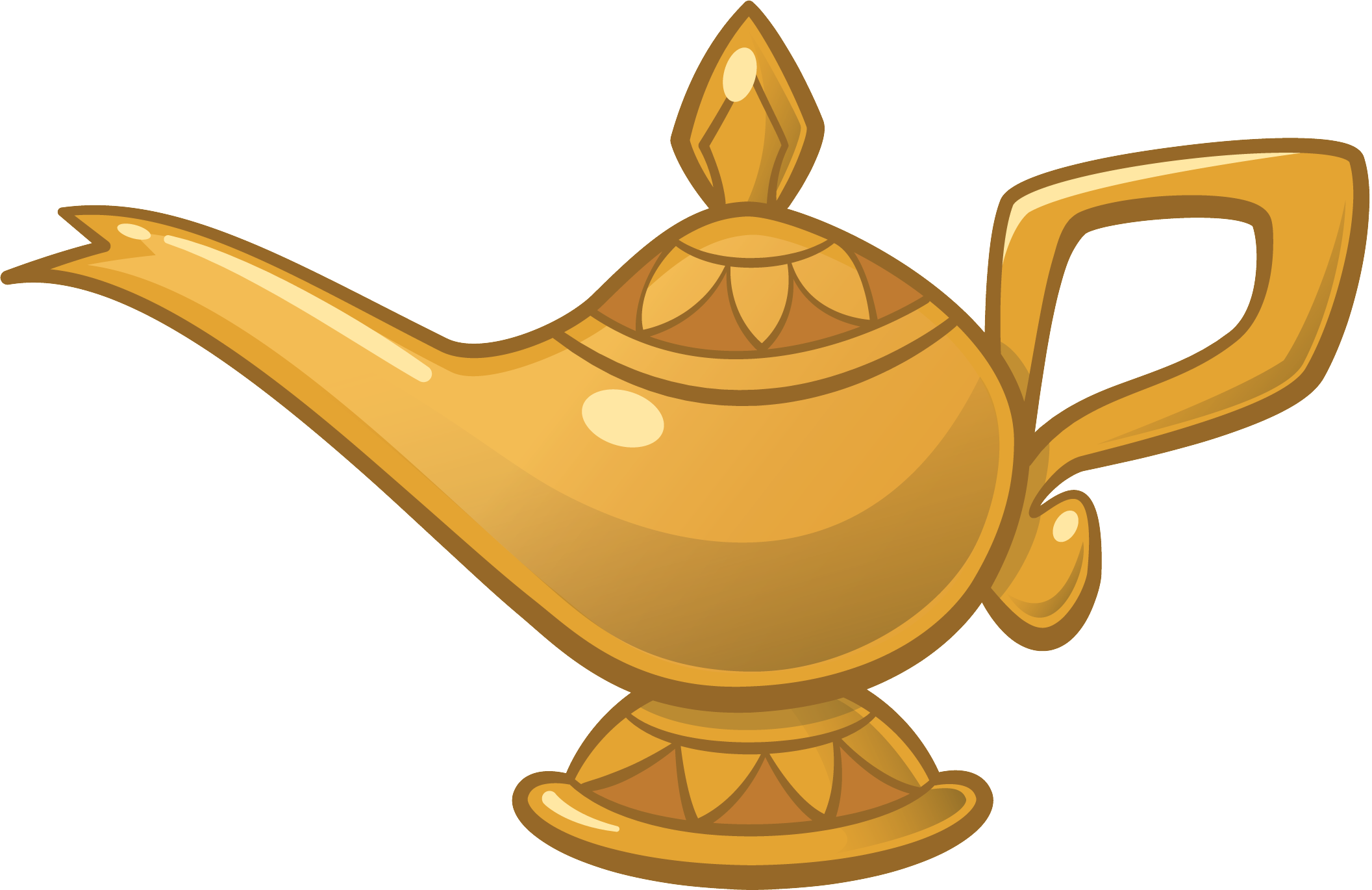 genie lamp with smoke clipart