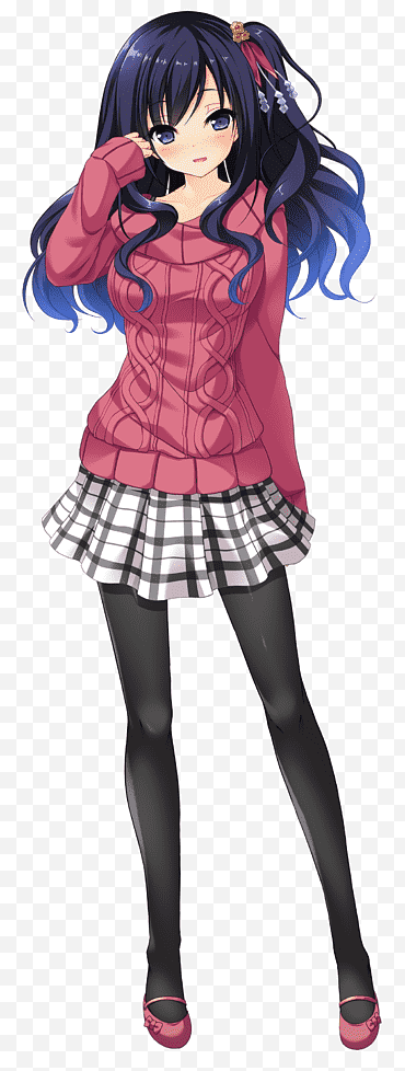 Anime girl PNG transparent image download, size: 370x978px