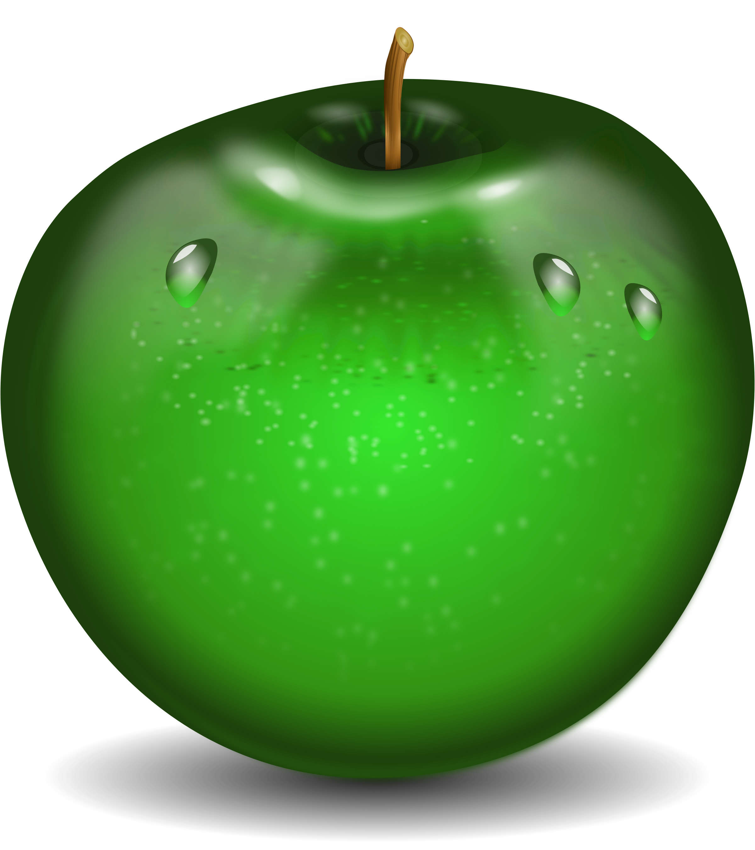 Green apple with water drops PNG transparent image download, size:  2400x2700px