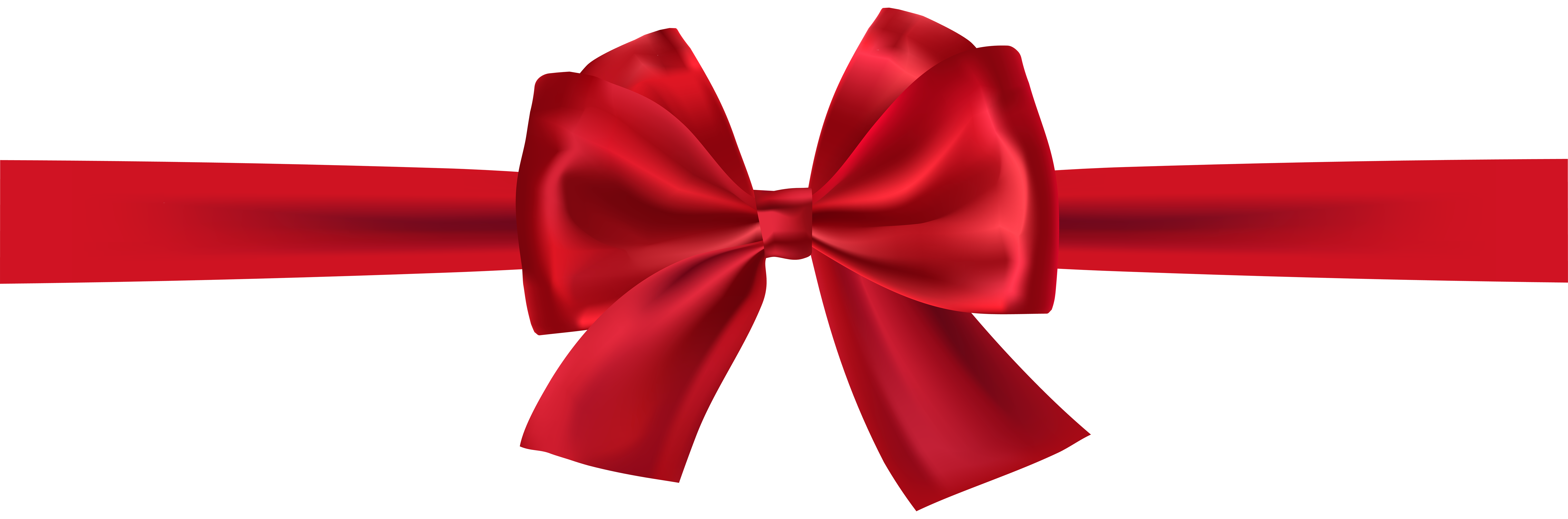 red ribbon bow PNG transparent image download, size: 8000x2650px