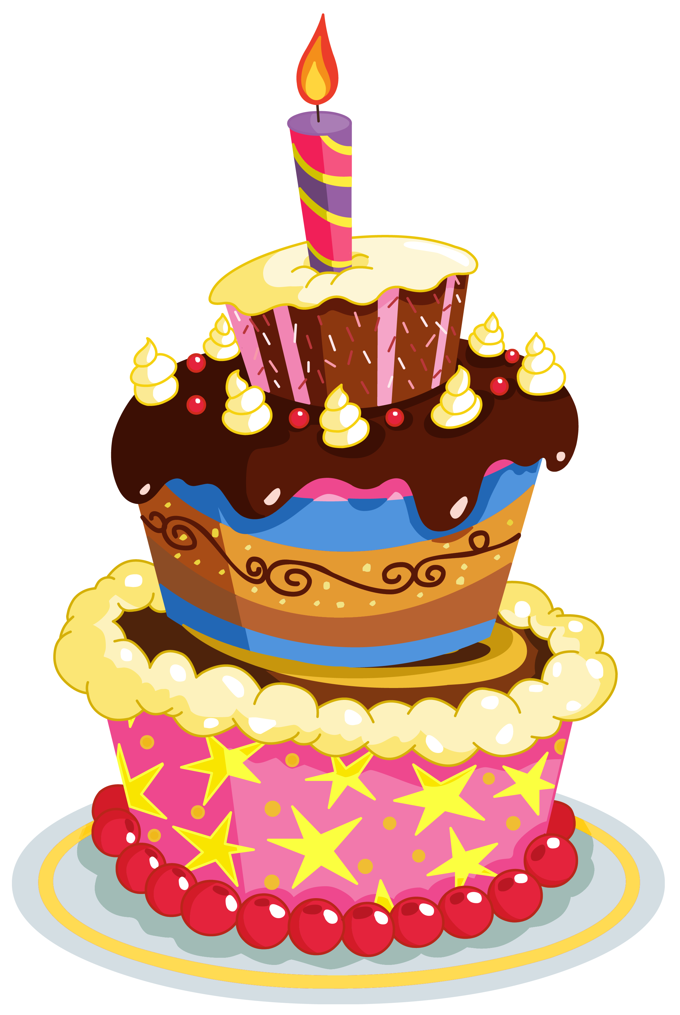 Cool Free Birthday Cake Clip Art - Chocolate Cake Cartoon Png, Transparent  Png - vhv