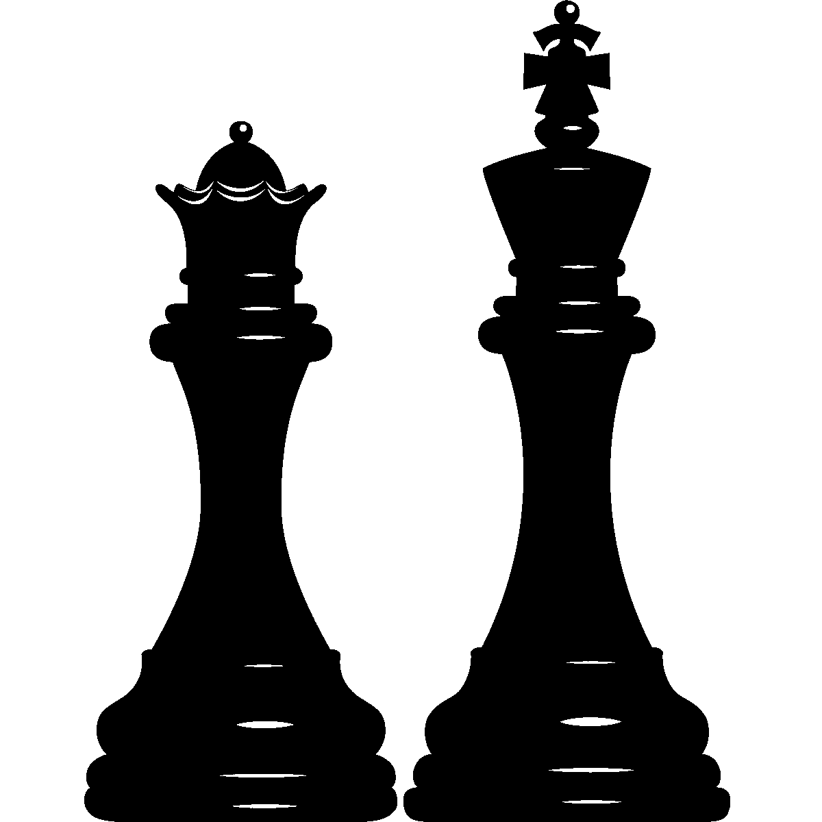 Download Chess Board with King and Queen Pieces PNG Online