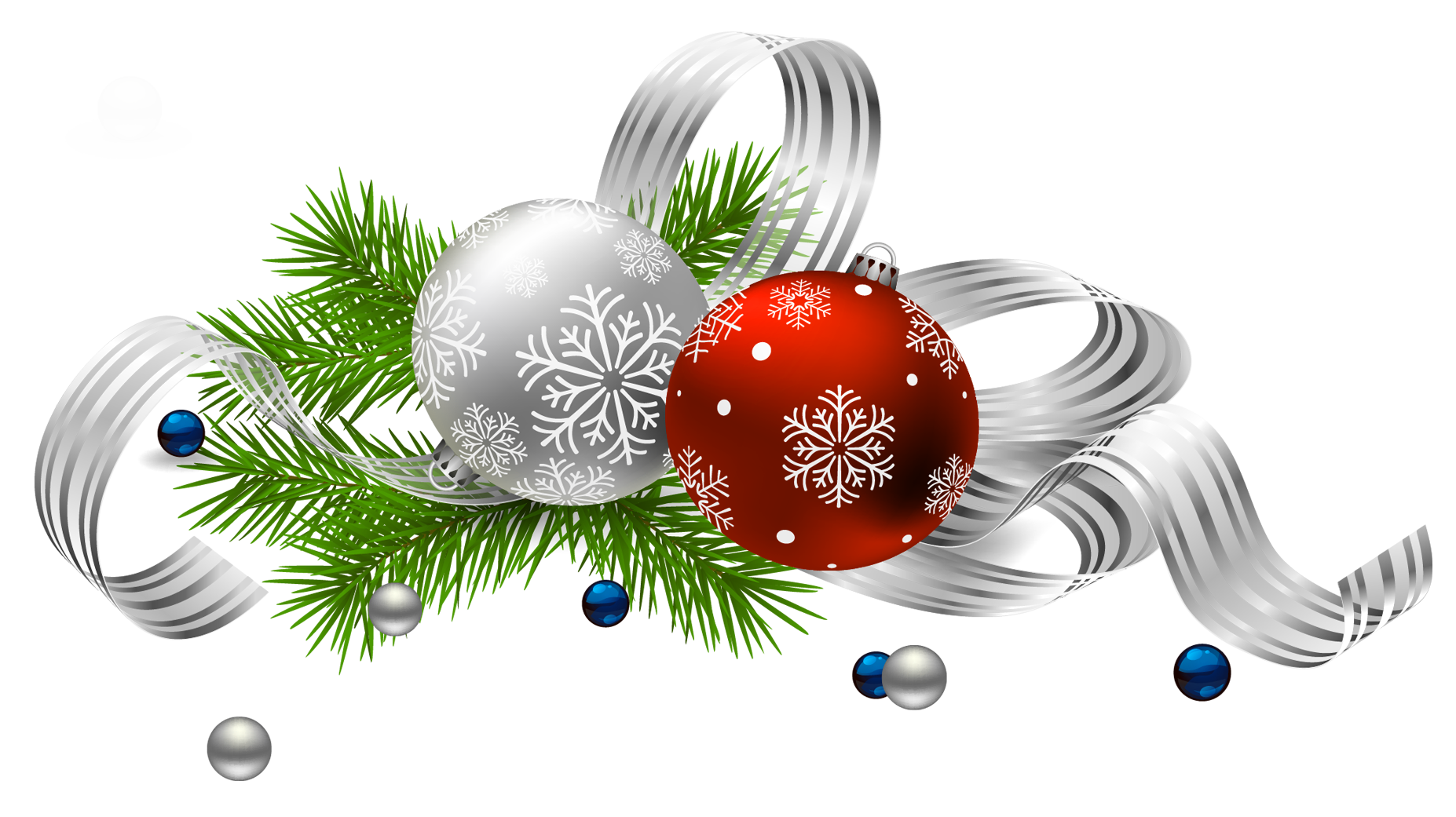 Christmas decoration PNG transparent image download, size: 1854x1041px