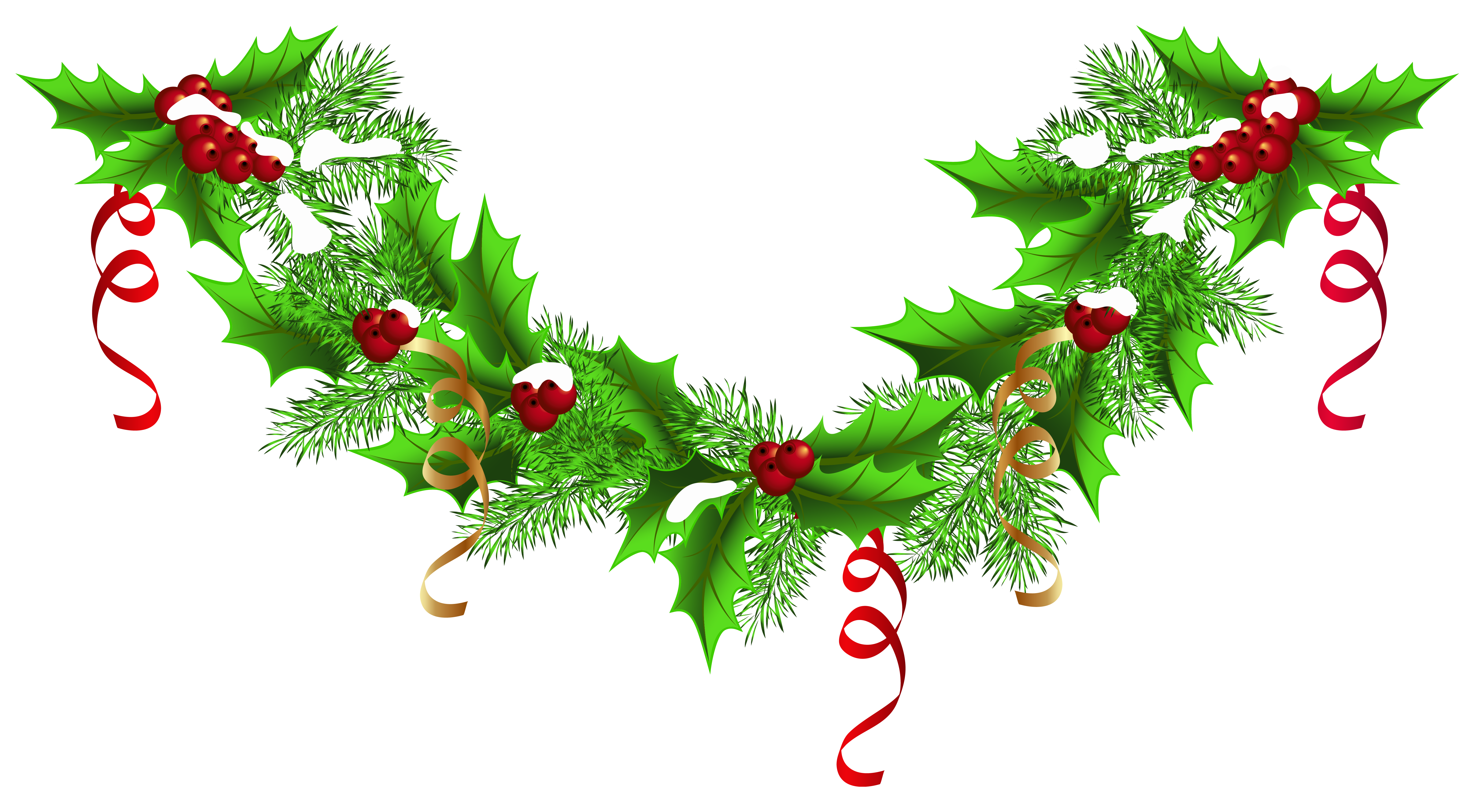 Christmas garland PNG transparent image download, size: 6290x3469px