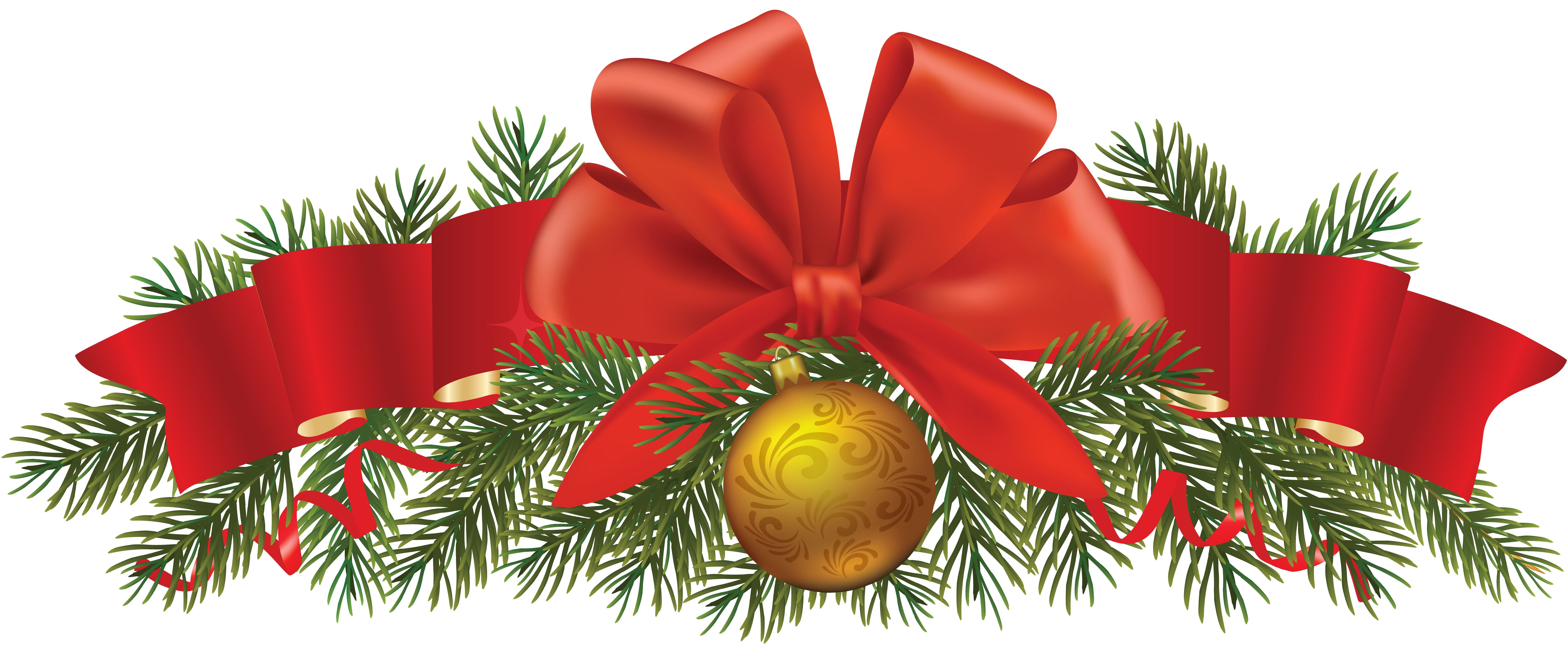 Christmas garland PNG transparent image download, size: 6795x2794px
