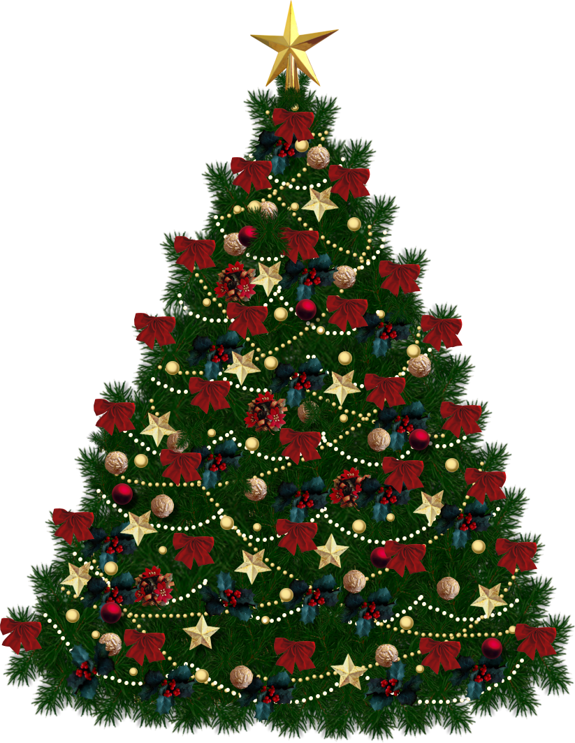 Multicolored Christmas Tree With Decorations On A Transpa PNG