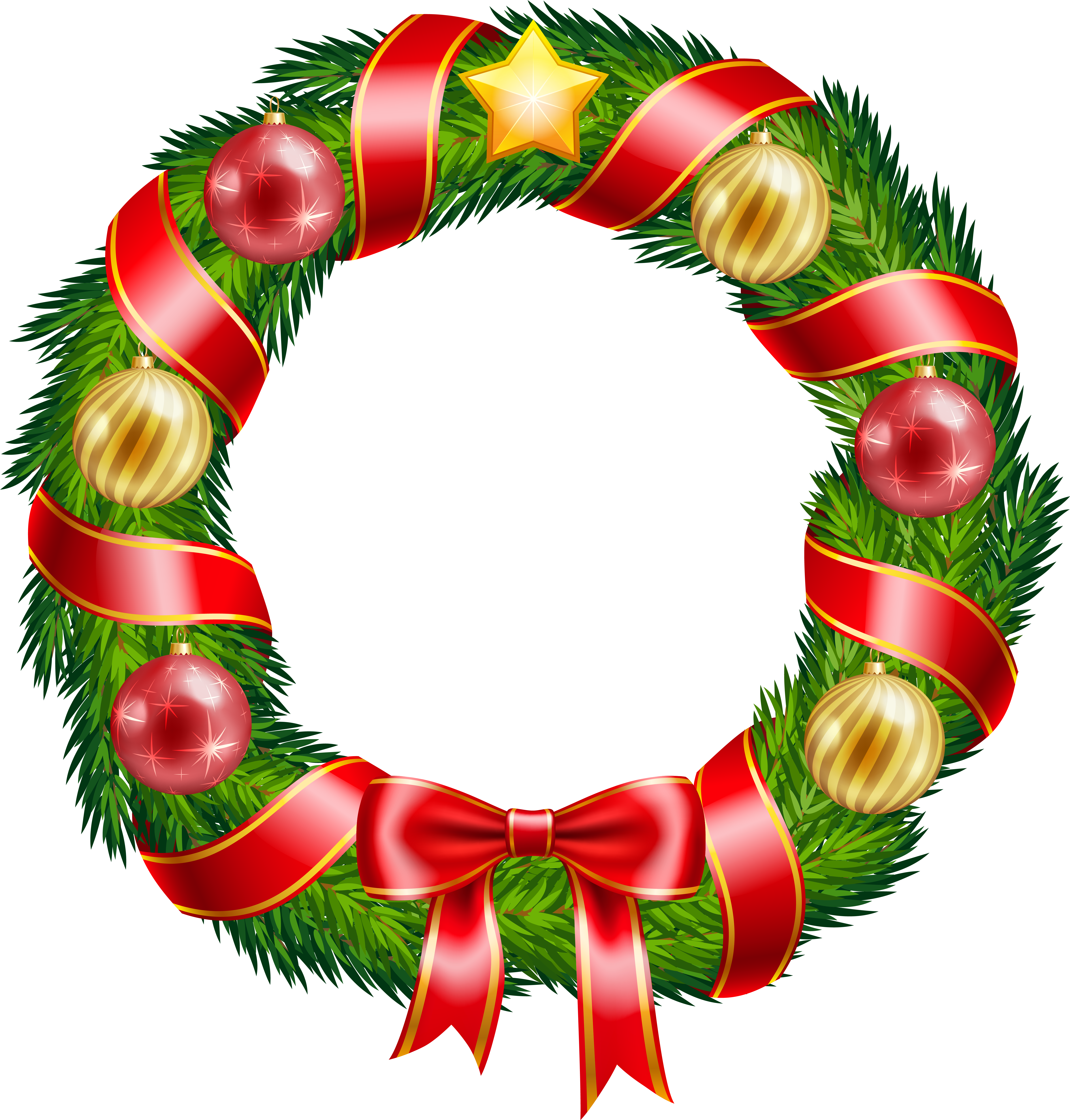 Christmas wreath PNG transparent image download, size: 5919x6197px
