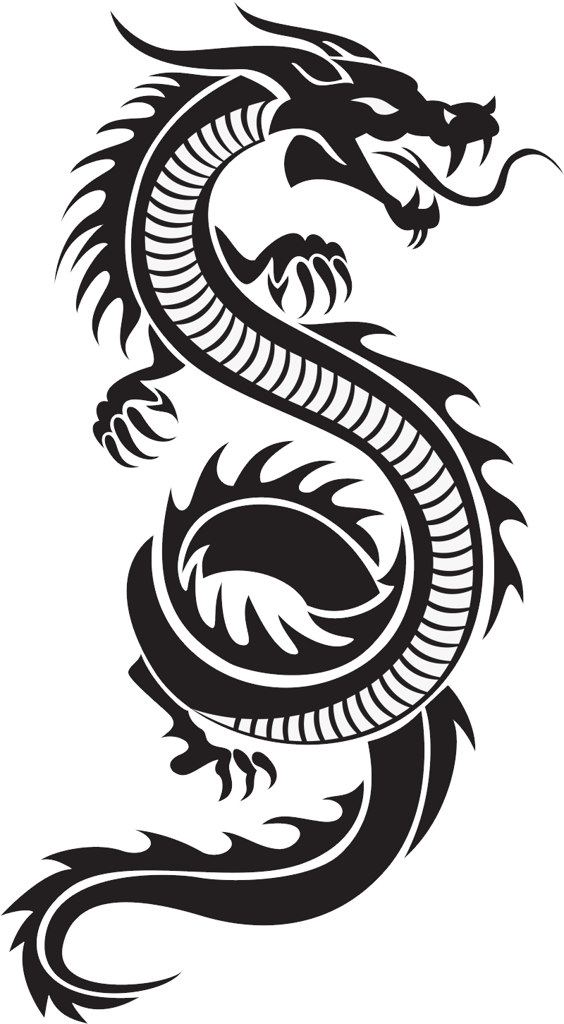 Dragon Tattoo Design - White background - PNG File Download High Resolution