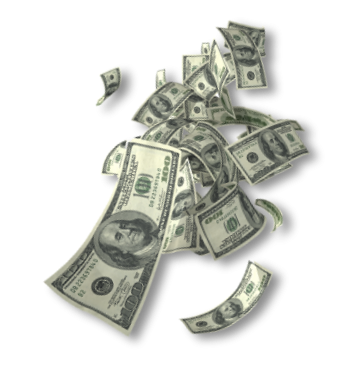 Falling money PNG transparent image download, size: 347x381px