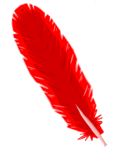 red feather PNG transparent image download, size: 169x226px