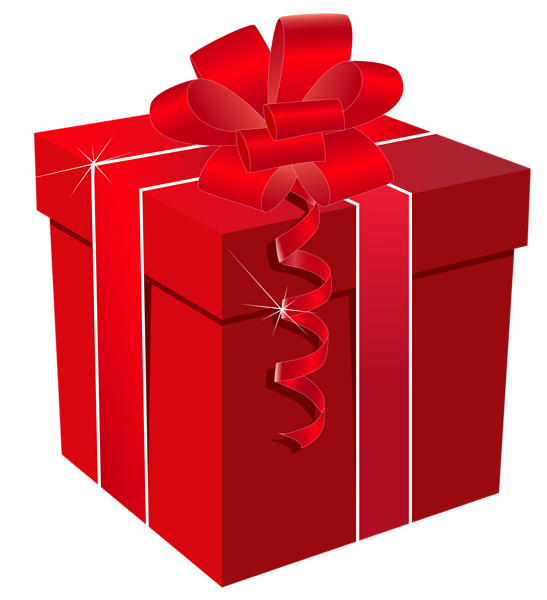 red gift box PNG transparent image download, size: 547x600px