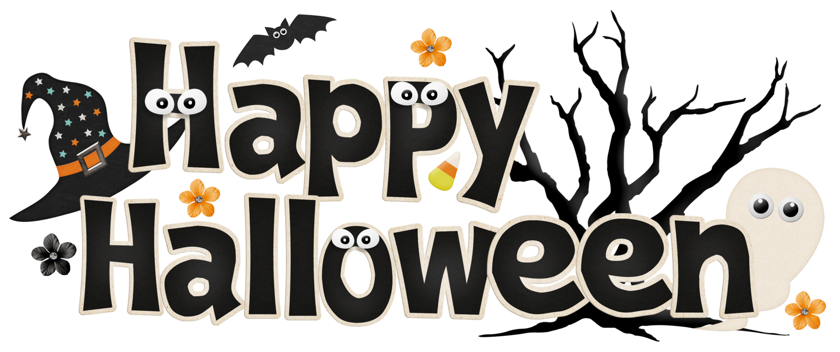 Halloween PNG transparent image download, size: 1715x719px