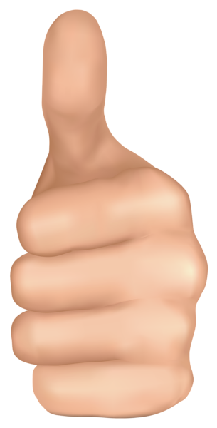 thumbs up hand PNG transparent image download, size: 305x600px
