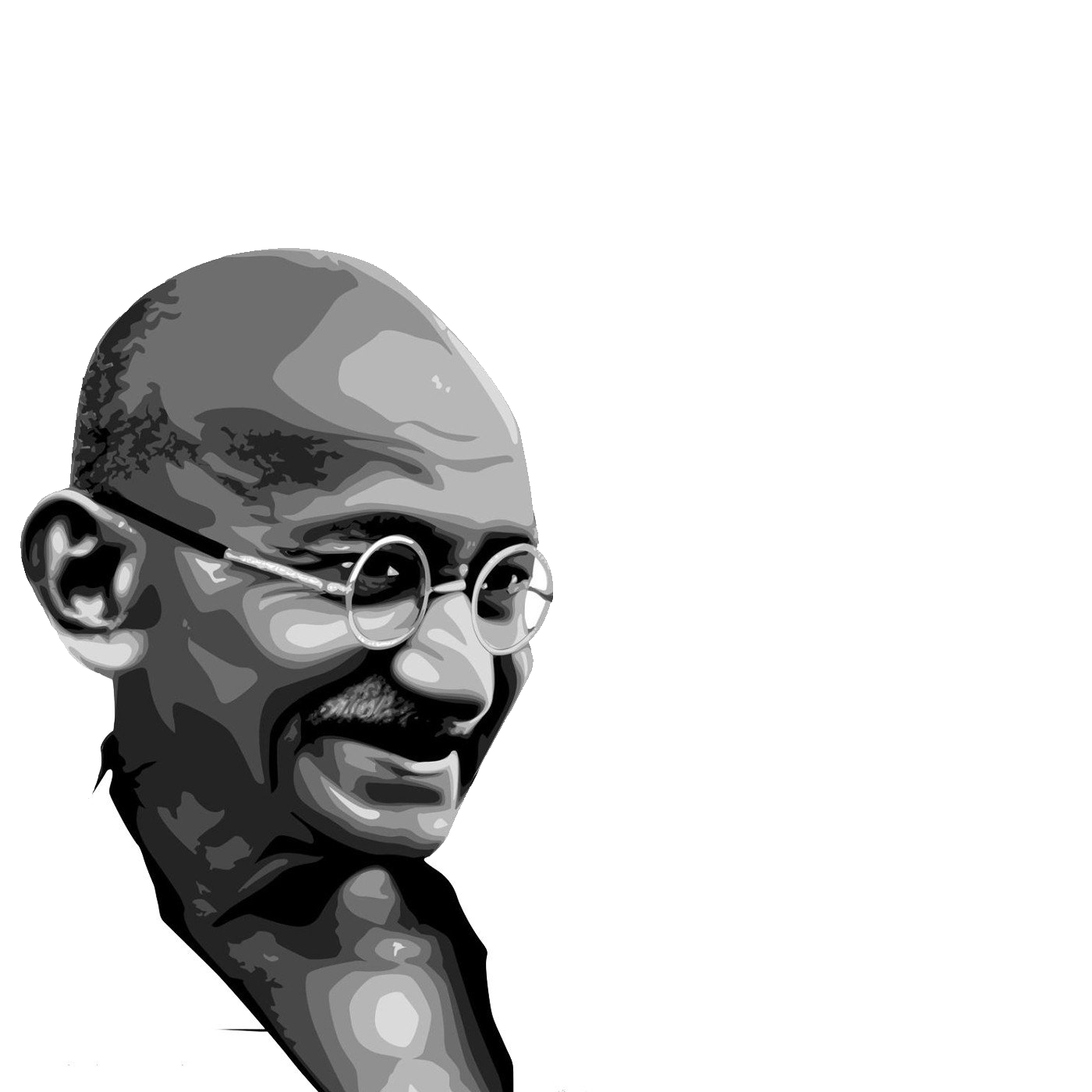 Mahatma Gandhi PNG transparent image download, size: 1400x1400px