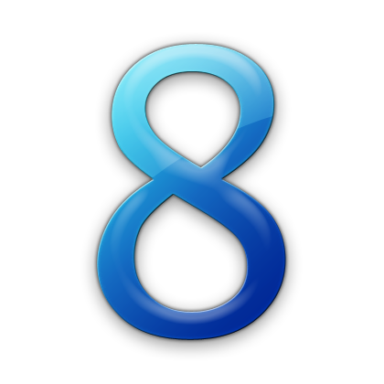 blue number 8
