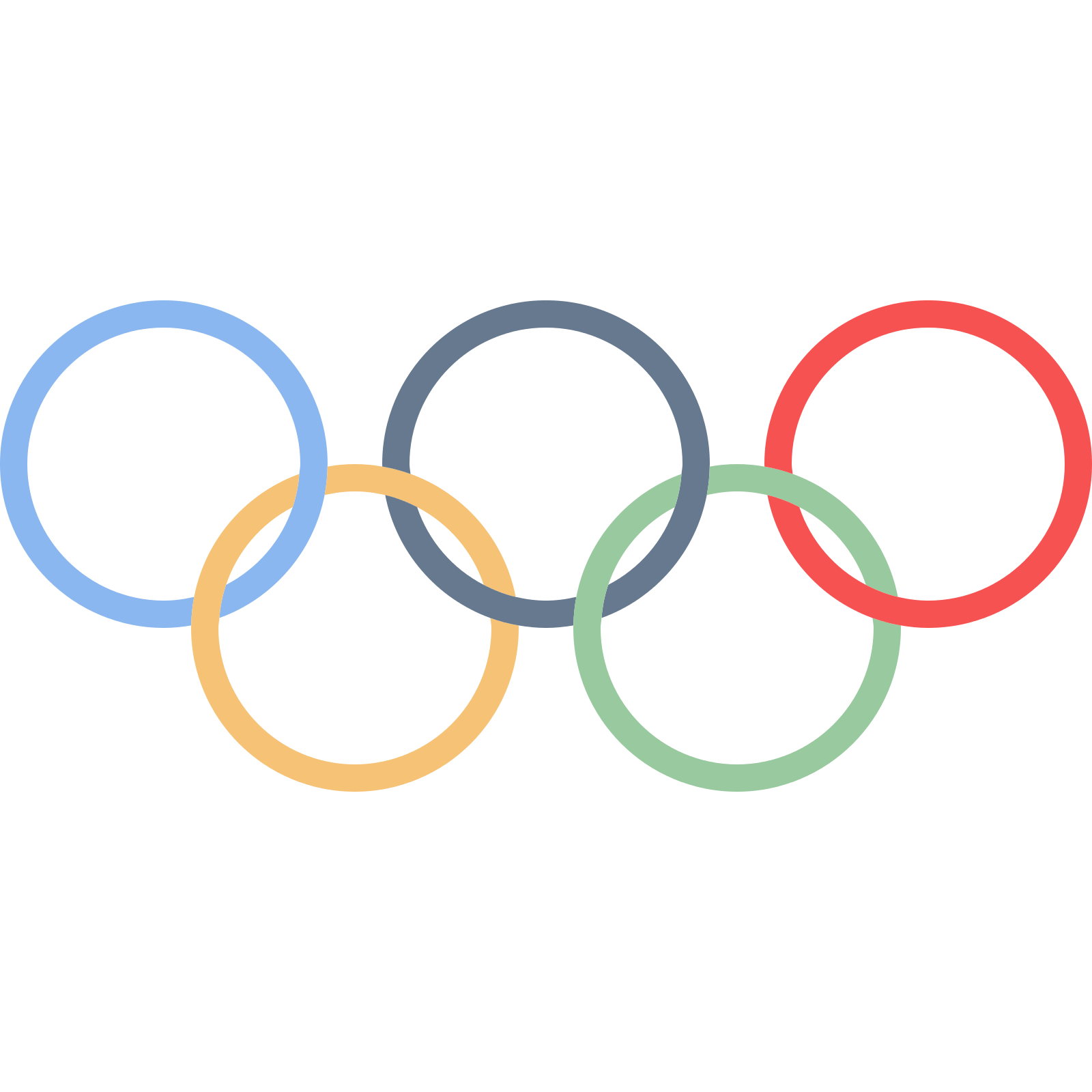 Olympic rings PNG transparent image download, size 1600x1600px