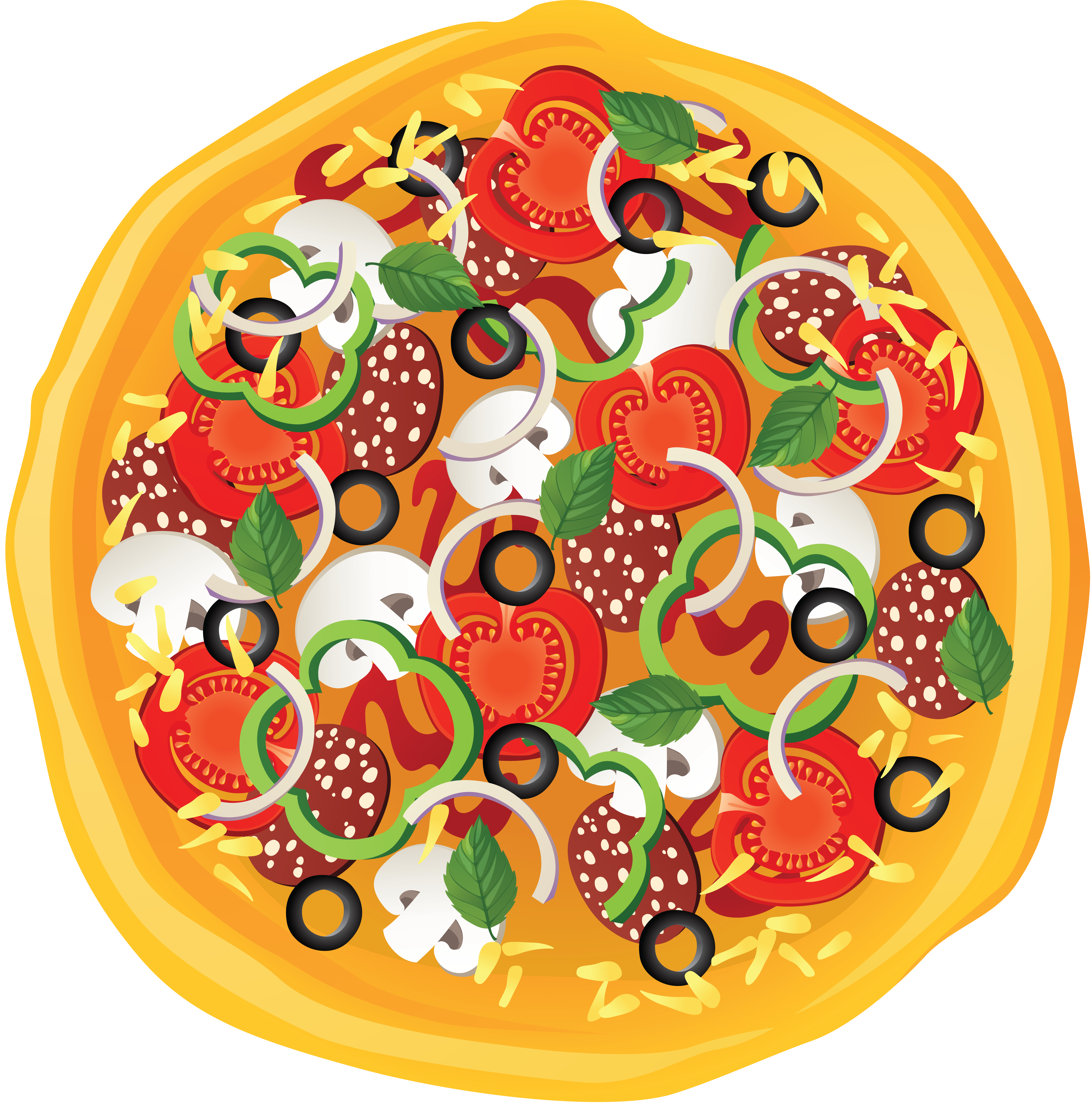Pizza PNG transparent image download, size: 6978x7113px