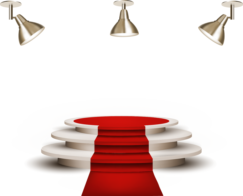 White Podium With Red Carpet Png Clipart Image - Stage Light Png - Free  Transparent PNG Clipart Images Download