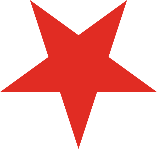 Red star PNG transparent image download, size: 600x571px