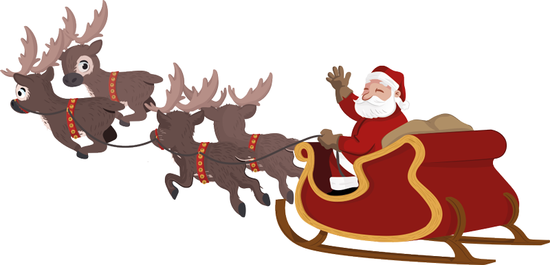 santa claus with reindeers png
