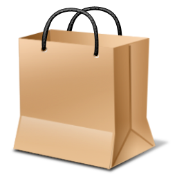 Empty shopping brown bag on transparent background