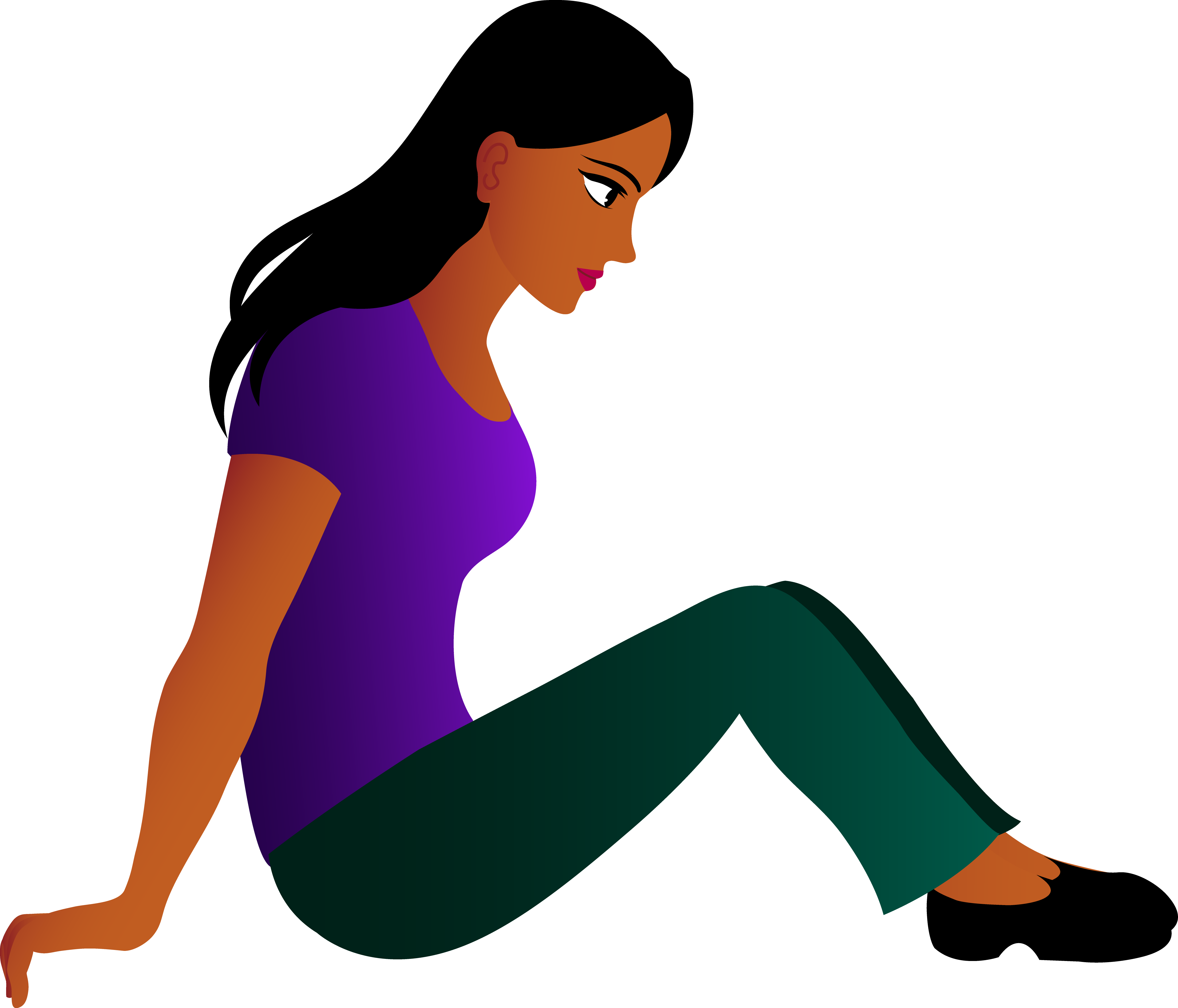 Sitting woman PNG transparent image download, size: 5009x4289px