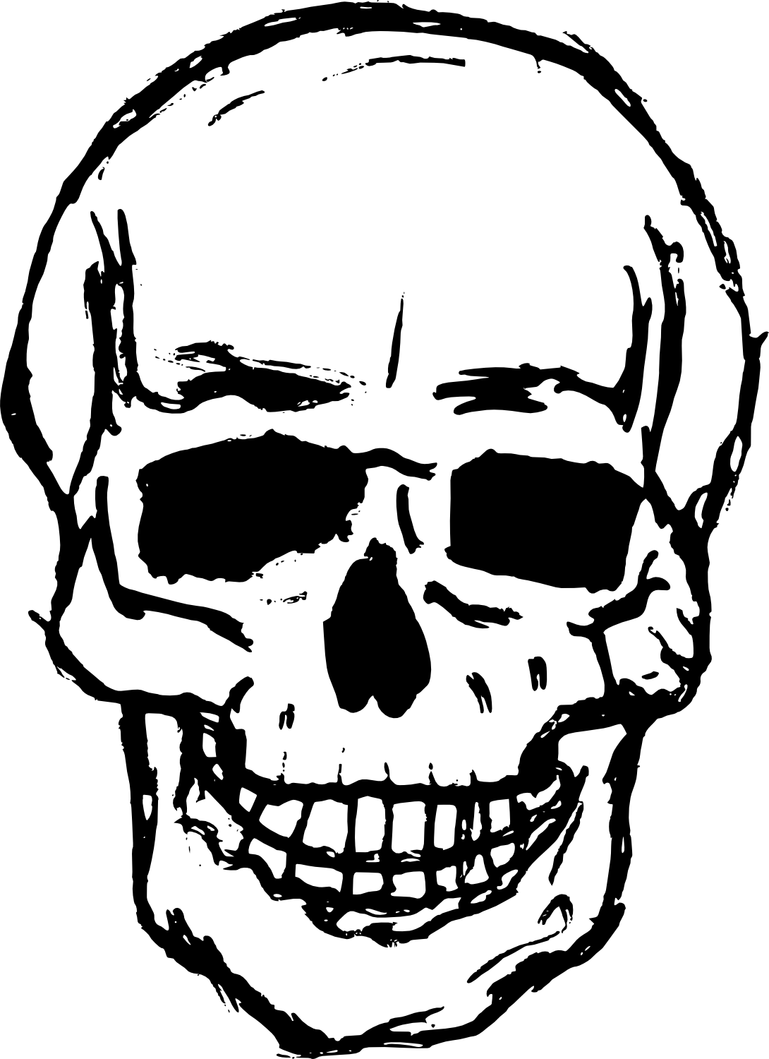 Skull Clip Art, Hand Drawn Skull PNG, Realistic Skull Drawing