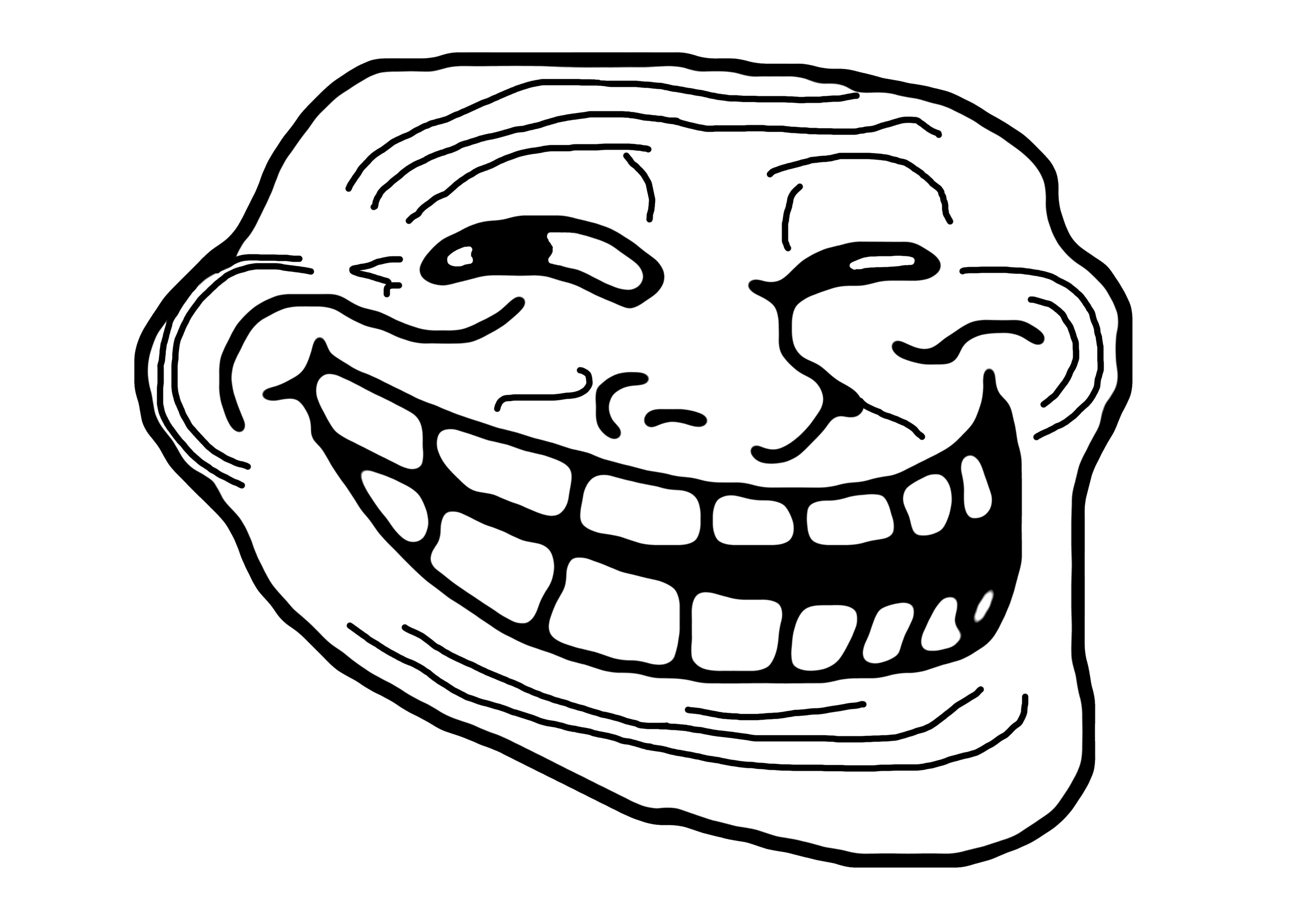 Trollface PNG transparent image download, size: 3508x2480px