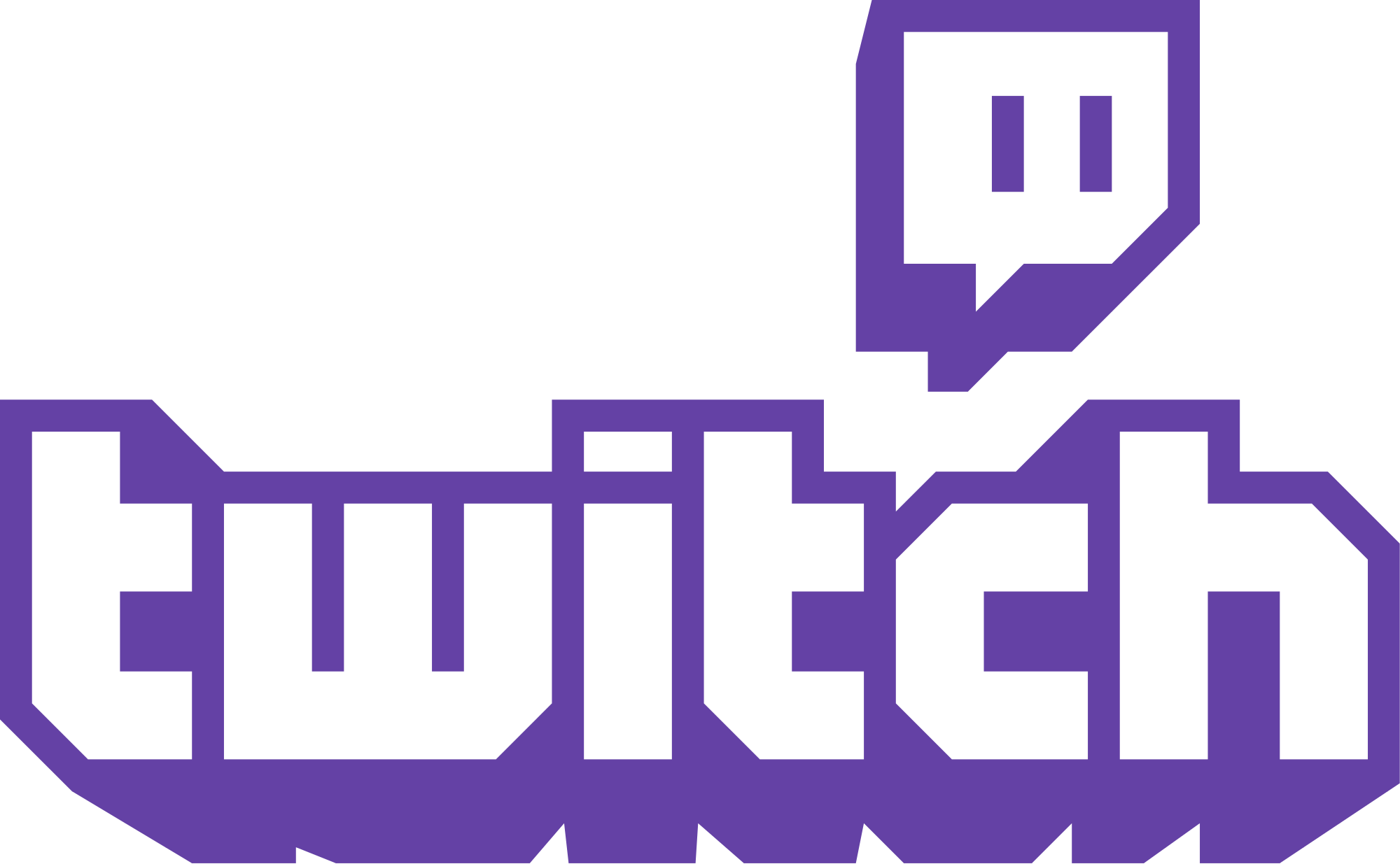 Twitch logo PNG transparent image download, size: 2000x1235px