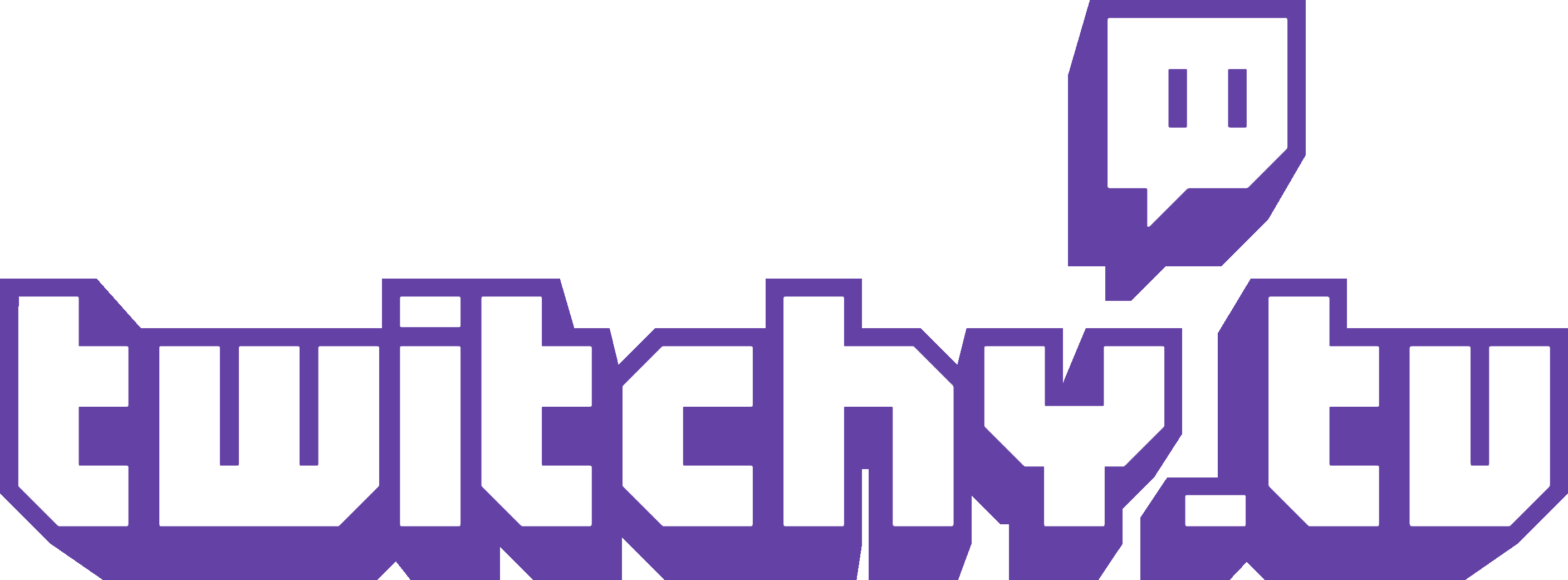 Twitch logo PNG transparent image download, size: 2816x1041px